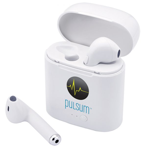 Bluetooth® Earbuds with Charger Case with your custom logo.