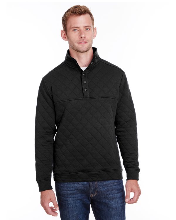 The Quilted Snap Pullover features your embroidered custom logo.